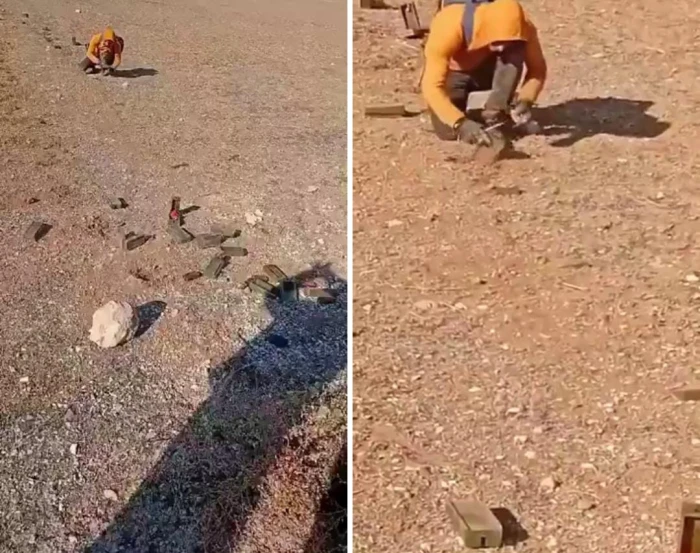 شاهد.. شاب سوري ينزع عشرات الألغام في إحدى المدن بريف حلب . صحيفة المرصد